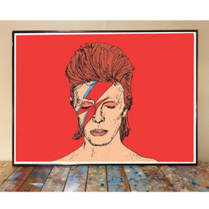 11x17 DAVID BOWIE ALADDIN SANE DRAWING ART PRINT